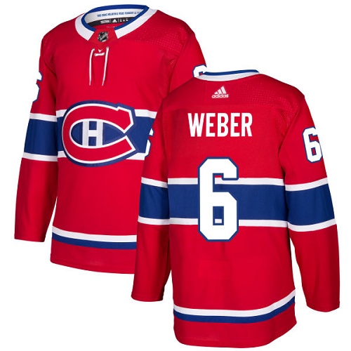 Adidas Men Montreal Canadiens #6 Shea Weber Red Home Authentic Stitched NHL Jersey